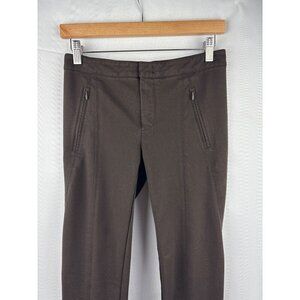 Vince Womens Size 6 Brown Slim Fit Pants With Front Zipper Pockets